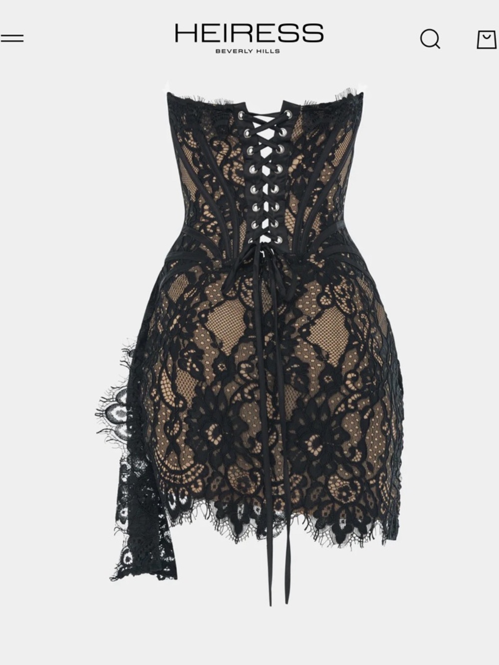 Heiress The Lace Corset Mini Dress - Black - Picture 2 of 7